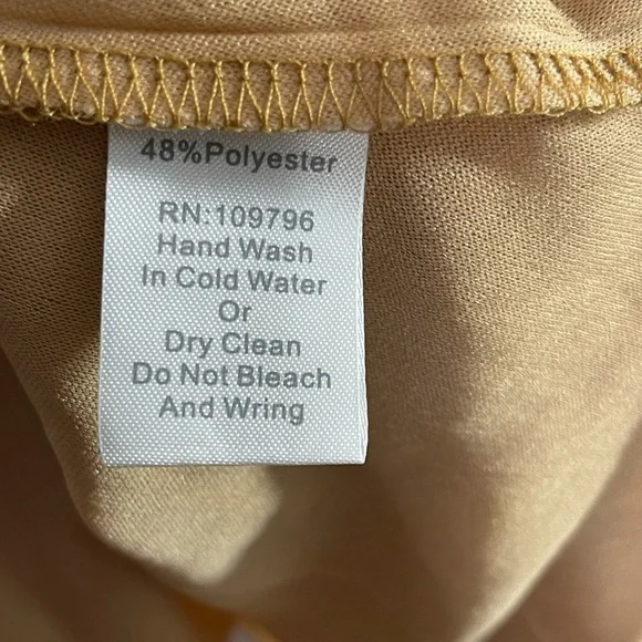 Pretty Angel Silkblend Polka Dot Yellow/Gold Sheer Tunic or Dress Size Large New - Picture 4 of 5